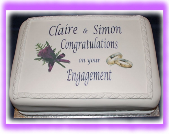 Cel engagement cake Claire & Simon